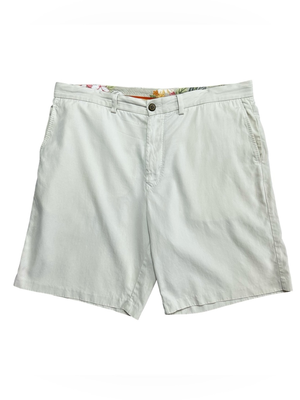 Tommy Bahama Silk Blend Shorts Mens Size 36 Off White Flat Front